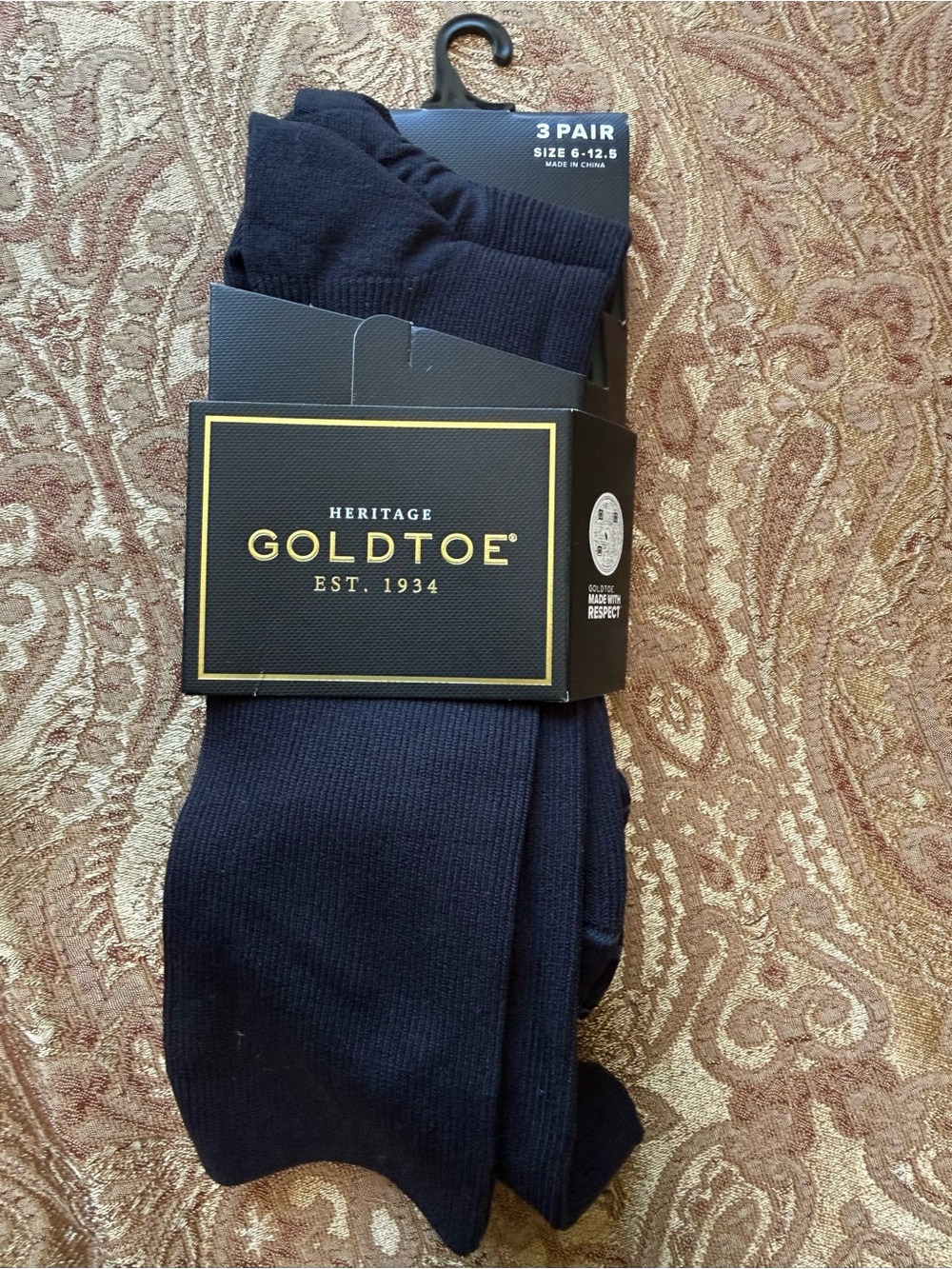 Gold Toe Men's Navy 3-Pack Crew Socks